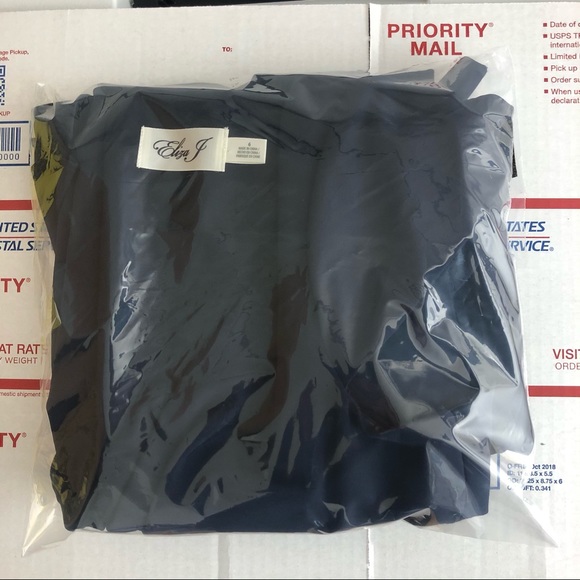 Eliza J Ruffle Peplum Navy Cap Sleeve Sheath Dress - Picture 9 of 9